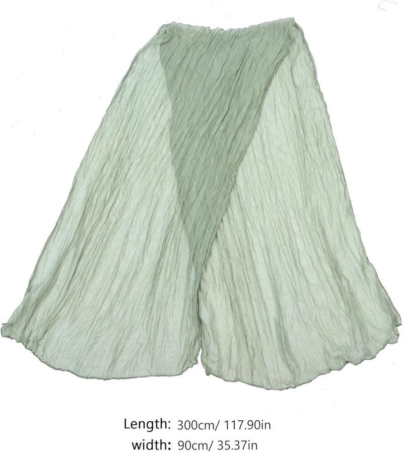 Sage Green Cheesecloth Table Runner Pleated Farmhouse Wedding Party Dining Decor - Image 2